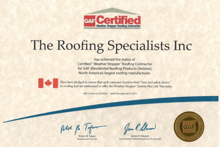 Certified Installers